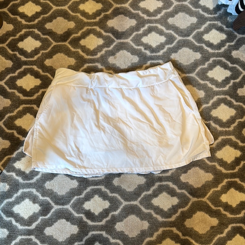 Fabletics White Skater Mini Skirt with Slit